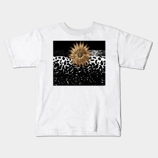 Animal Print Black and White and  Gold Kids T-Shirt